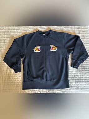 Hiromichi Yokochi GU Black Crewneck Sweater with Twin Tiger Embroidery